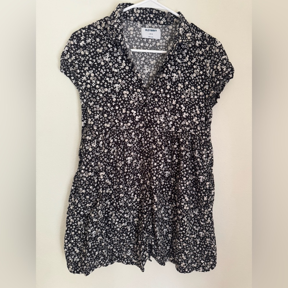 Girls Old Navy Black and White Floral dress